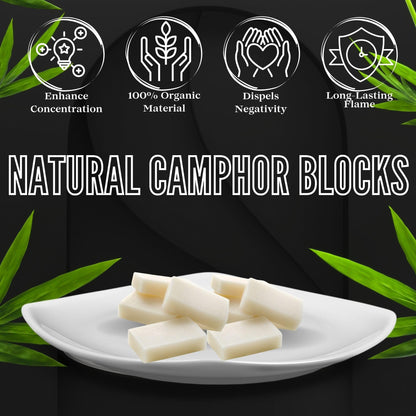 SOUL STICKS Natural Camphor Blocks & Tablets – Pure Camphor for Aromatherapy, Puja & Kapoor (56g, 12 Tablets)