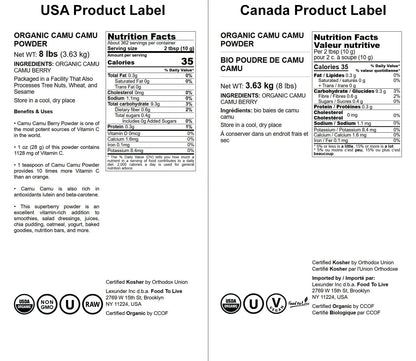 Food To Live Organic Camu Camu Powder – 8 Pounds – Non-GMO, Kosher, Raw, Vegan Superfood