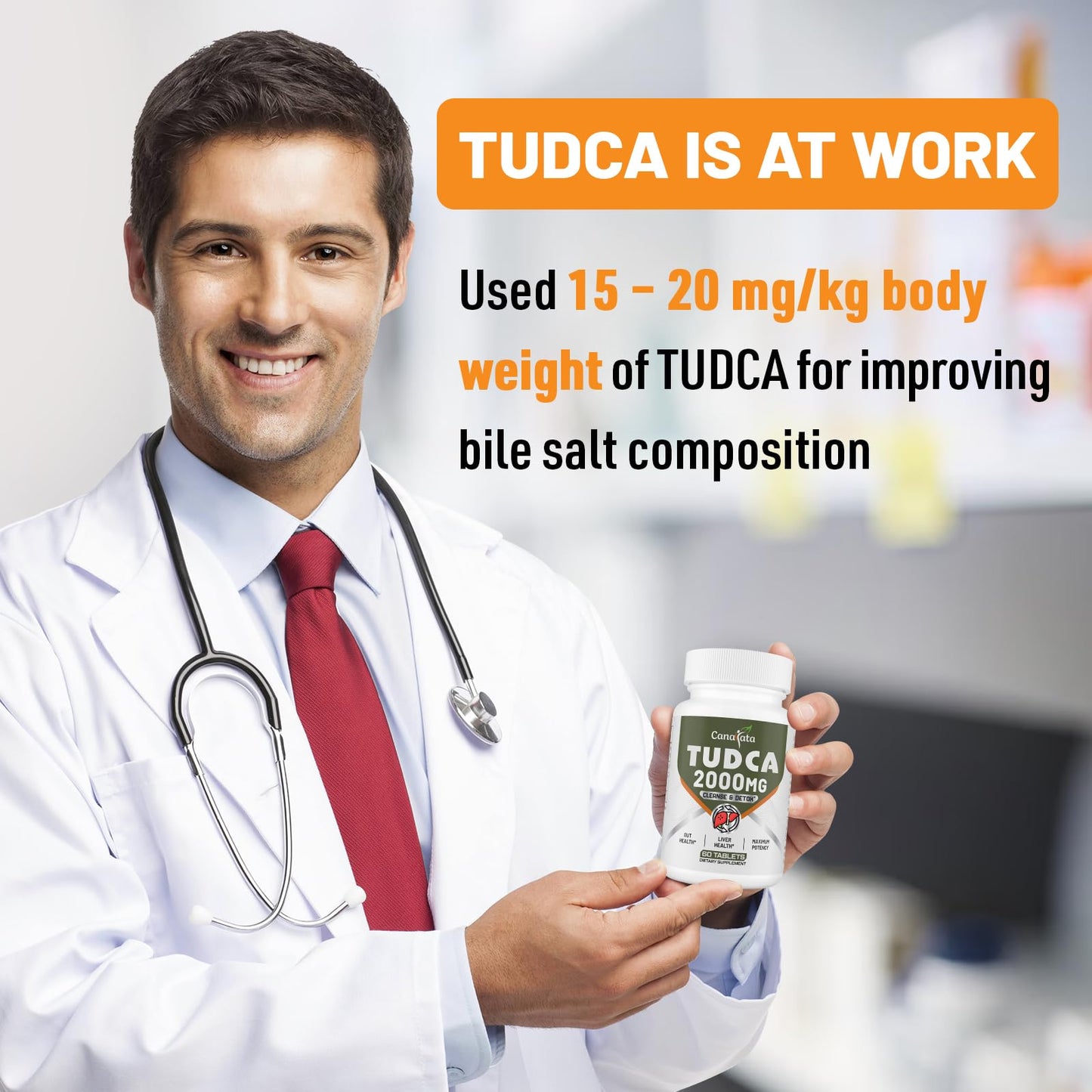 Canarata TUDCA 2000mg – Liver Detox, Bile Salts Support & Liver Health – 60 Day Supply