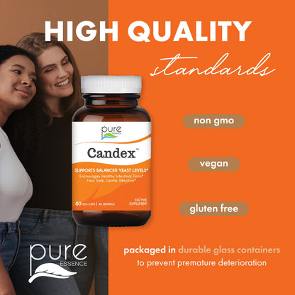 Pure Essence Candex Supplement – Yeast Overgrowth Support with Digestive Enzymes | 80 Capsules | Pure Essence Labs