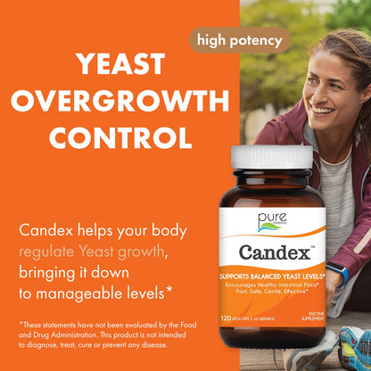 Pure Essence Candex Supplement – Digestive Enzymes for Yeast Balance, 120 Capsules