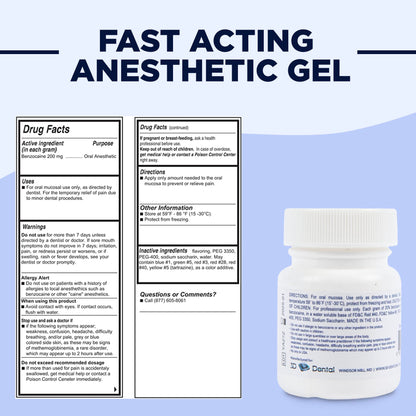 Dynamic Dental Candi Caine Topical Anesthetic Gel – 1 oz Bubble Gum Flavor