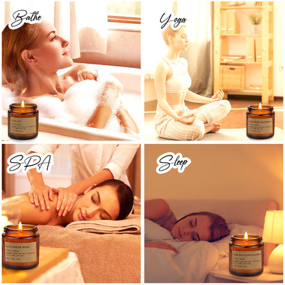 8-Pack Candle Gift Set for Women | Scented Soy Candles in Amber Jars