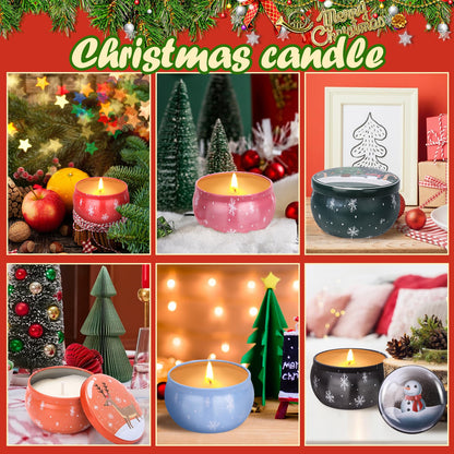 Christmas Scented Candles Gift Set for Women – 6-Pack Soy Aromatherapy Candles