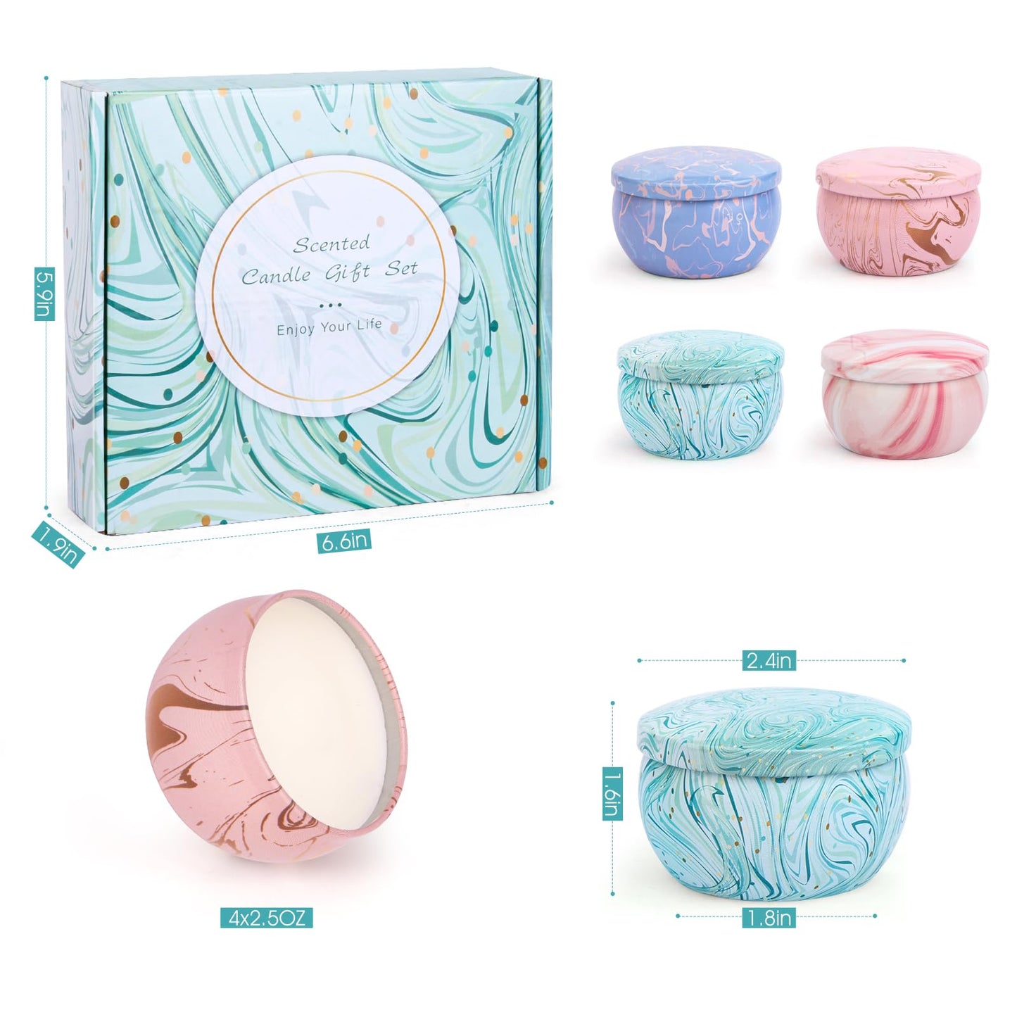 Candle Gifts: 4-Pack Scented Aromatherapy Soy Candles Gift Set