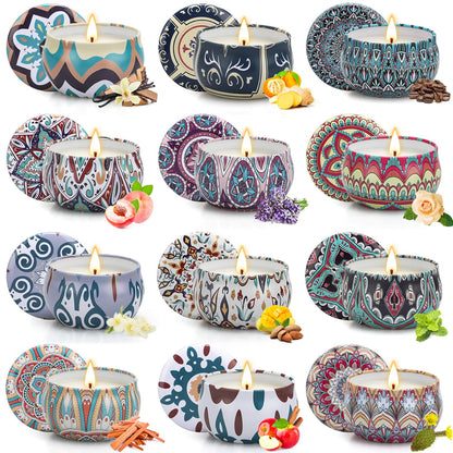 12-Pack Soy Wax Candles Gift Set - 30 Oz, Scented for Women