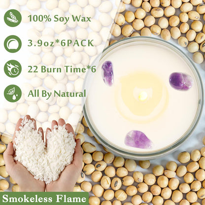 6 Pack Sage Candles for Cleansing Your Home | Crystal Healing Stones