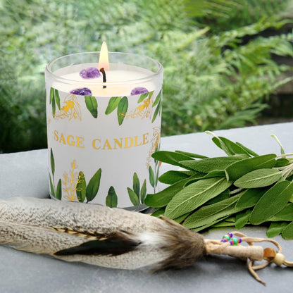 6 Pack Sage Candles for Cleansing Your Home | Crystal Healing Stones