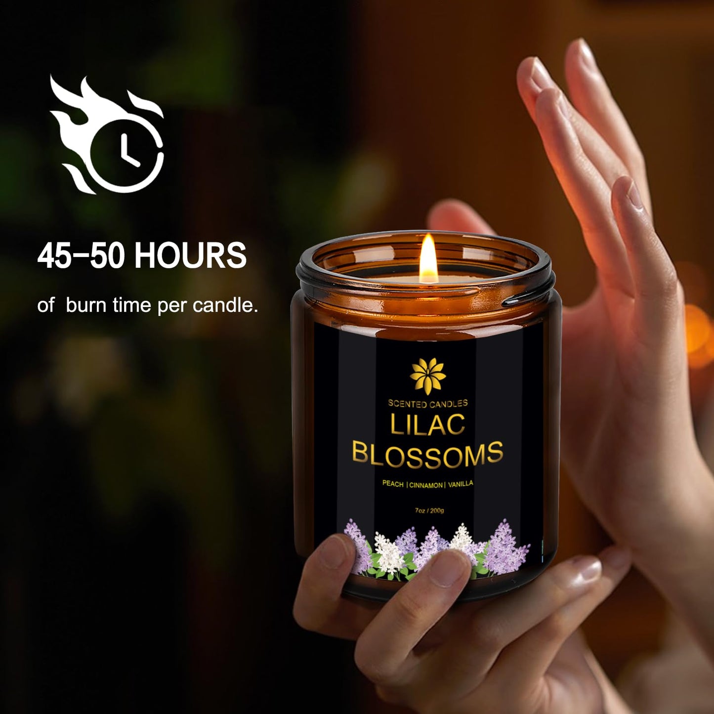 Scented Candles Set for Home - 6 Pack Soy Wax Aromatherapy (Lemon Lavender) | Up to 300 Hours