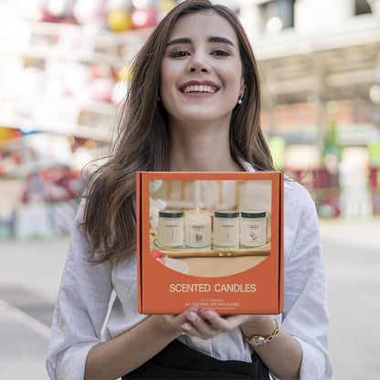 4 Pack Lavender Scented Candles Gift Set | 28 oz, Soy Wax, 200h Burn Time