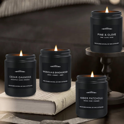 Candles for Men 4 Pack Soy Candles 28oz | 200 Hours Burn Time