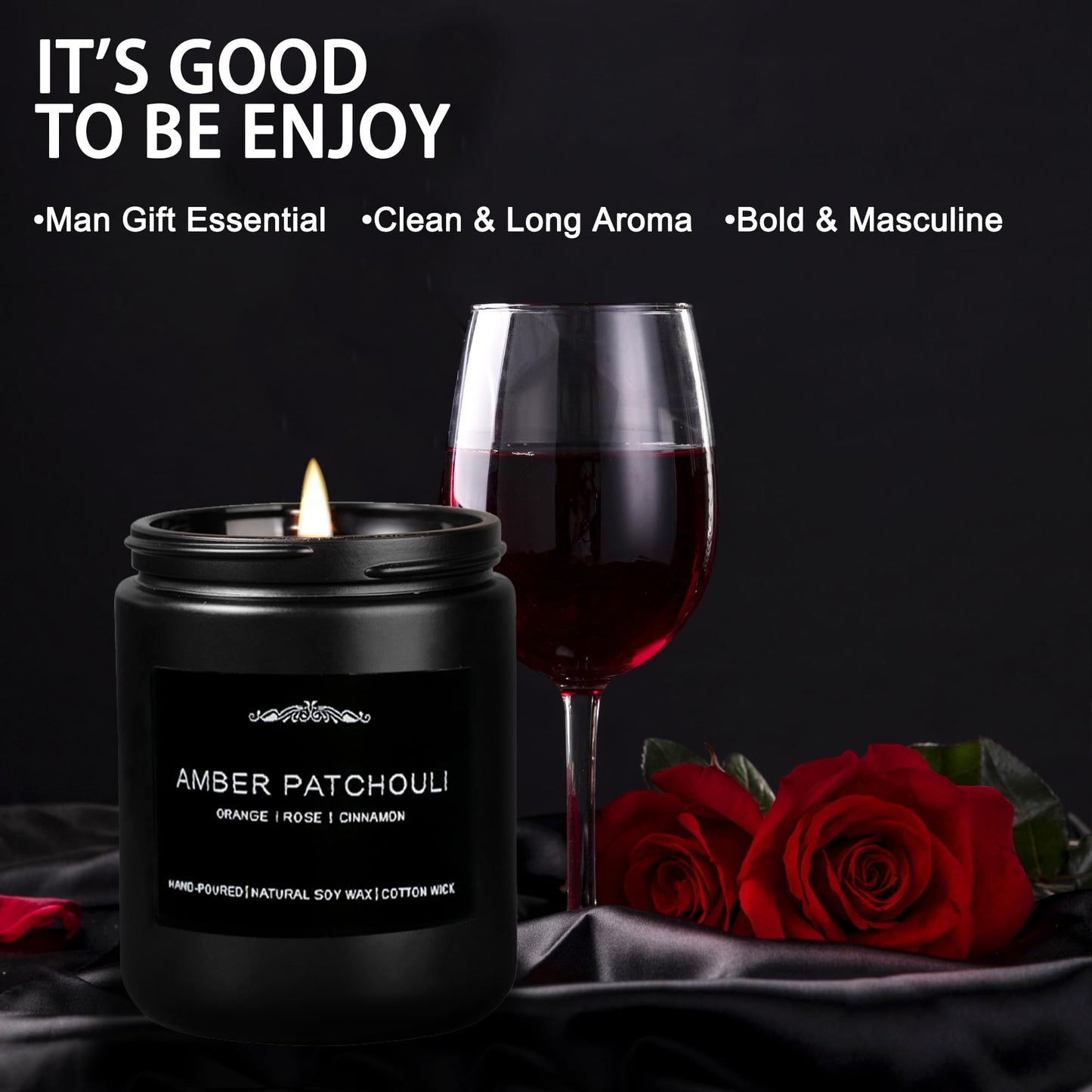 Candles for Men 4 Pack Soy Candles 28oz | 200 Hours Burn Time