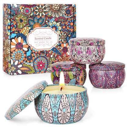 Candles for Women | 4 Pack Scented Soy Wax Gift Set | Long-Lasting Aromatherapy