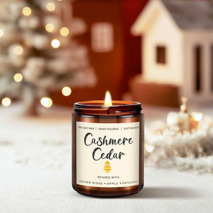 6 Pack Fall Scented Candles – 7.1oz Soy Wax, Amber Jar Gift Set