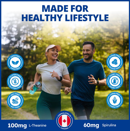 CanPrev Synergy B Complex with L-Theanine – 60 Capsules, 30-Day Supply