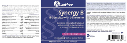 CanPrev Synergy B Complex with L-Theanine – 60 Capsules, 30-Day Supply