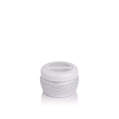 Capri Blue Volcano Mini Tin Candle (3 oz) • Luxury Soy Wax Blend in Tropical Fruit & Sugared Citrus • White Jar