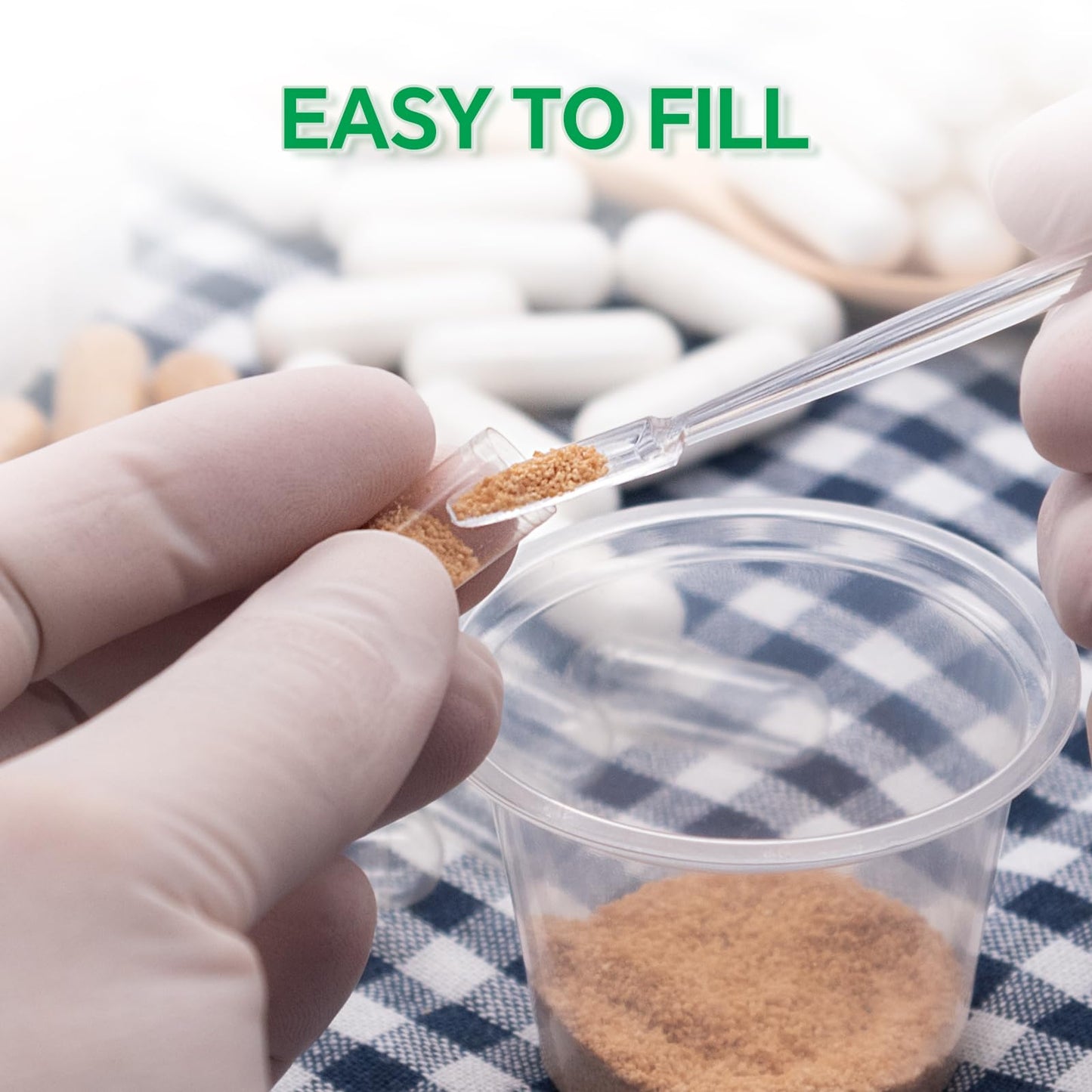 Angtai JN Vegan Capsule Size 00 – Empty Plant-Based Pill Caps Kit (100 Count) Gluten Free & Non-GMO