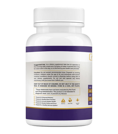 Maximum Slim Lion's Mane & DMAE Capsules – Memory & Focus Support (60 Caps)