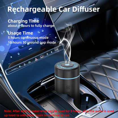 100ML Car Diffuser - Rechargeable Cordless Humidifier with 7 LED Colors (Black)