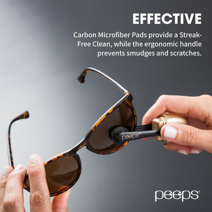 CarbonKlean Peeps Glasses Cleaner - Carbon Microfiber Tech, Blue Injected, 3 Count