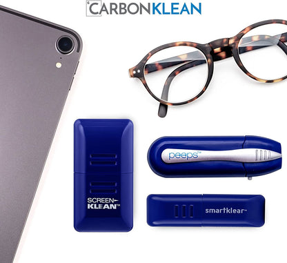 CarbonKlean Peeps Glasses Cleaner - Carbon Microfiber Tech, Blue Injected, 3 Count