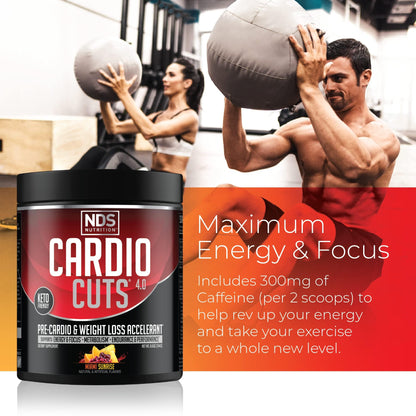 Cardio Cuts NDS Nutrition 4.0 Pre-Workout – Weight Loss & Fat Burn (Miami Sunrise, 40 Servings)