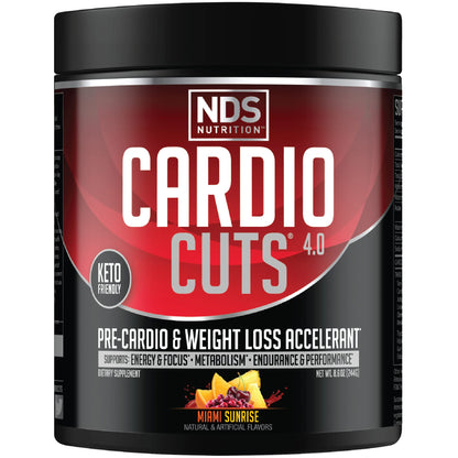 Cardio Cuts NDS Nutrition 4.0 Pre-Workout – Weight Loss & Fat Burn (Miami Sunrise, 40 Servings)