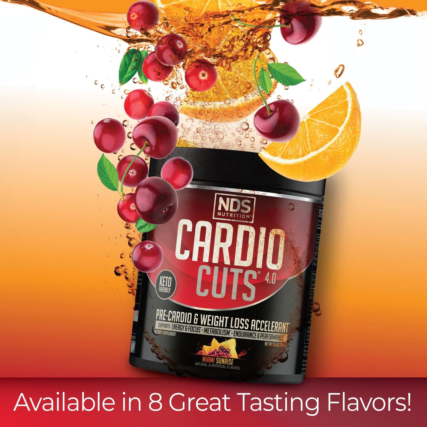 Cardio Cuts NDS Nutrition 4.0 Pre-Workout – Weight Loss & Fat Burn (Miami Sunrise, 40 Servings)