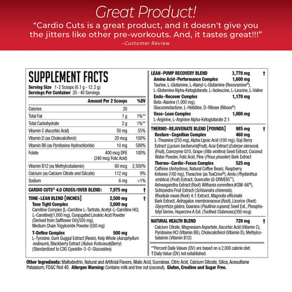 Cardio Cuts NDS Nutrition 4.0 Pre-Workout – Weight Loss & Fat Burn (Miami Sunrise, 40 Servings)