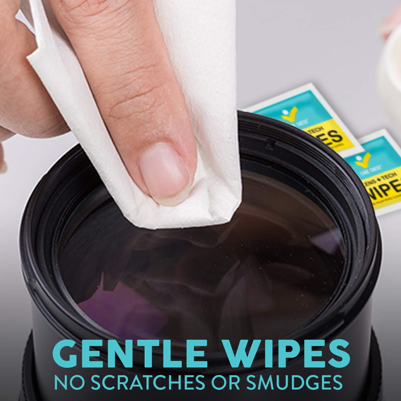 Care Check Lens Wipes – 300 Pre-Moistened Cleaning Wipes for Cameras & Screens
