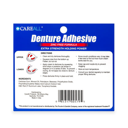 CareAll Denture Adhesive 0.85 oz – Pack of 6, Zinc-Free, Original Maximum Hold