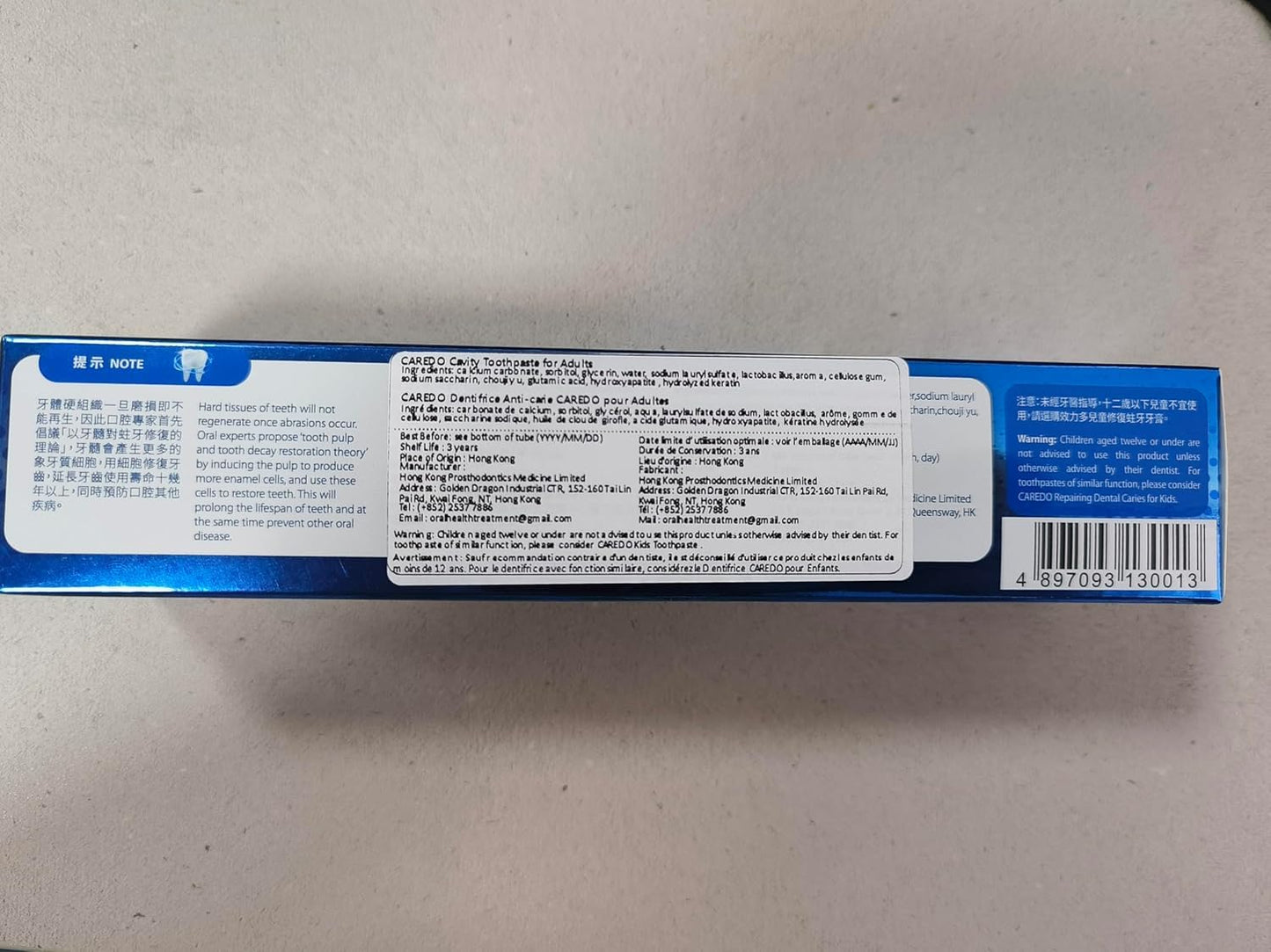CAREDO Fluoride-Free Hydroxyapatite Toothpaste – Cavity Reversal (2-Pack)