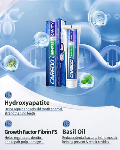 CAREDO Cavity Repair Toothpaste – Hydroxyapatite Remineralizing, Fluoride-Free