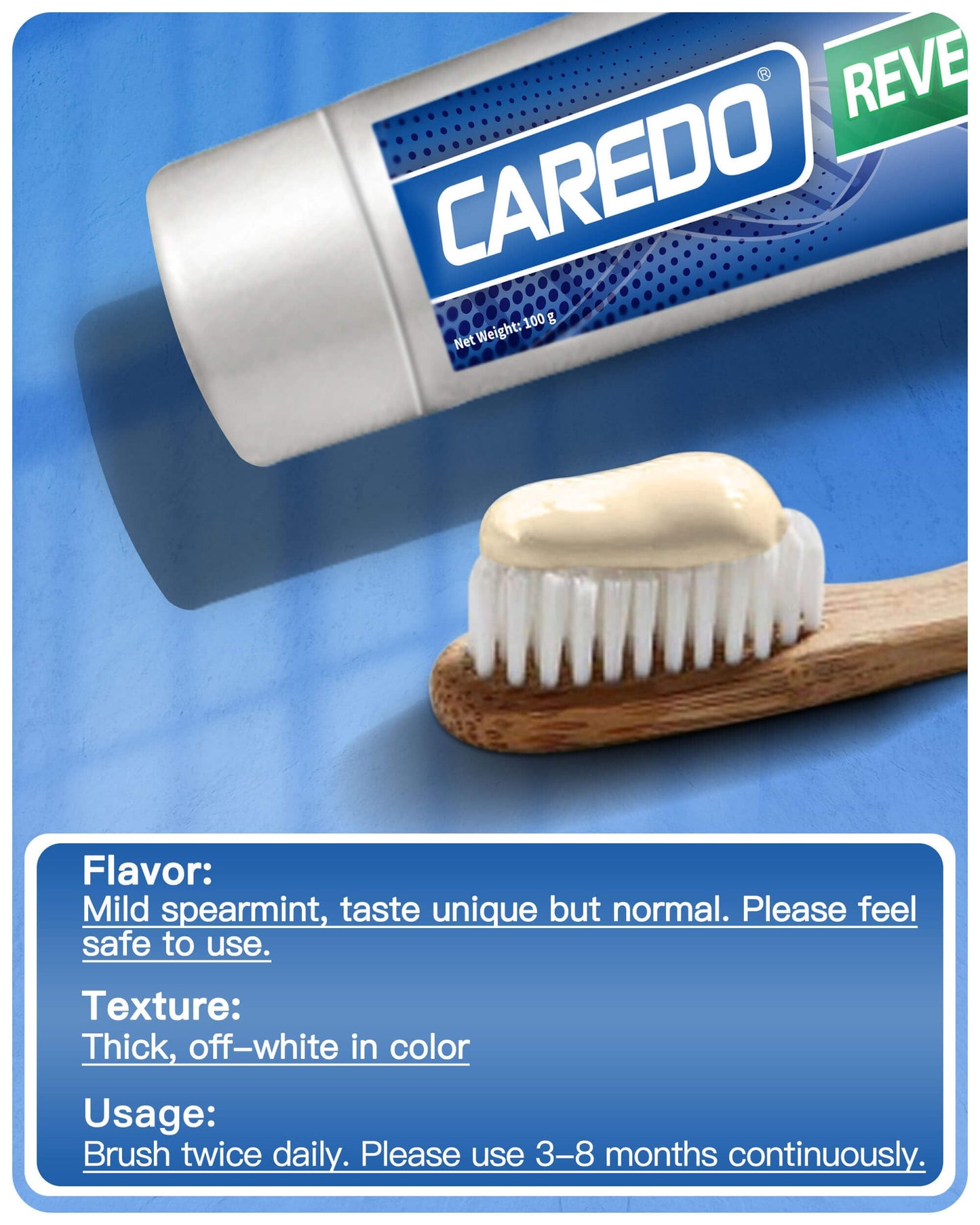 CAREDO Cavity Reversal Toothpaste – Hydroxyapatite, Fluoride Free, 2-Pack