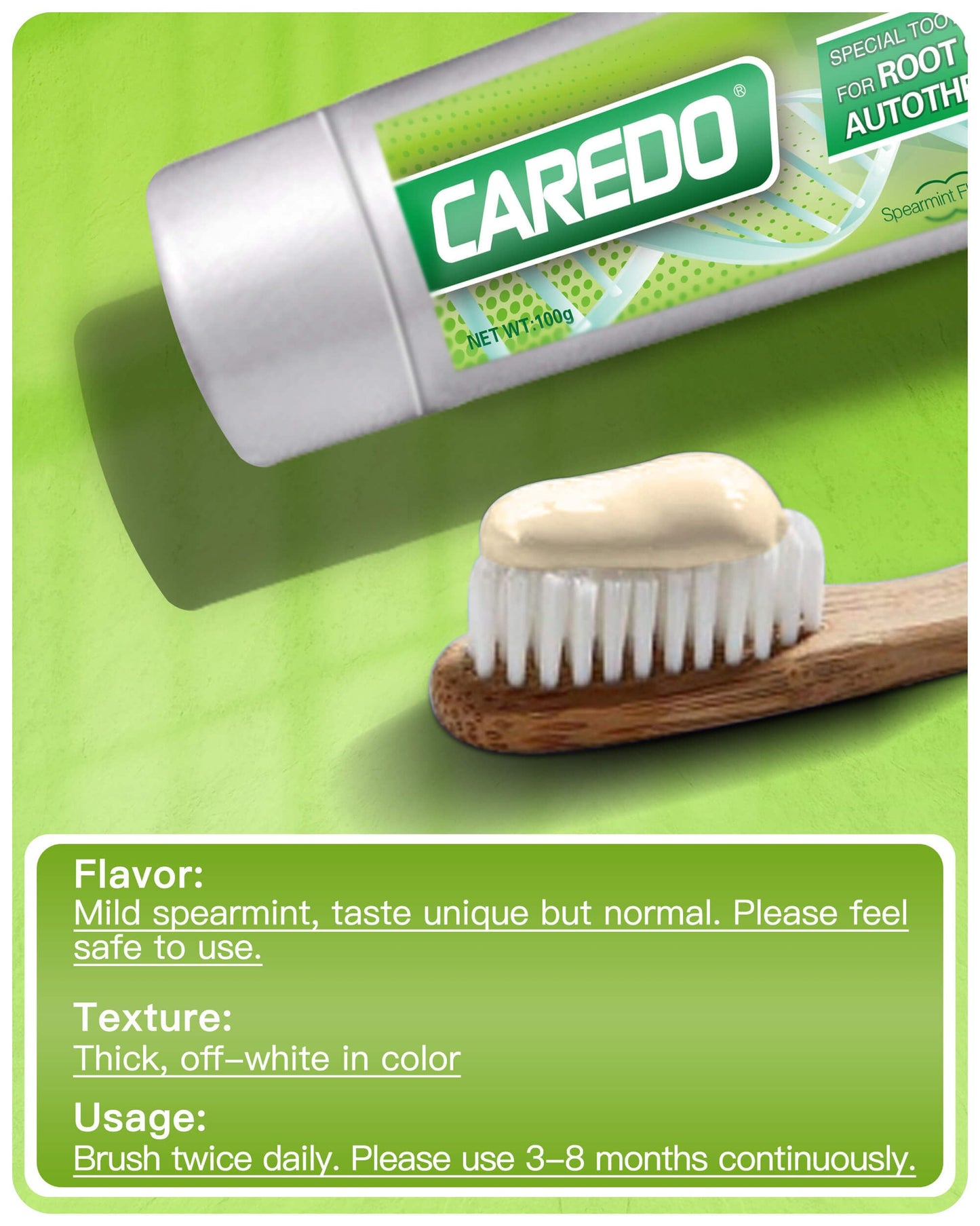 CAREDO Toothpaste Gum Repair for Root Canal Autotherapy - Mint 3.5 Oz x 2 Tubes
