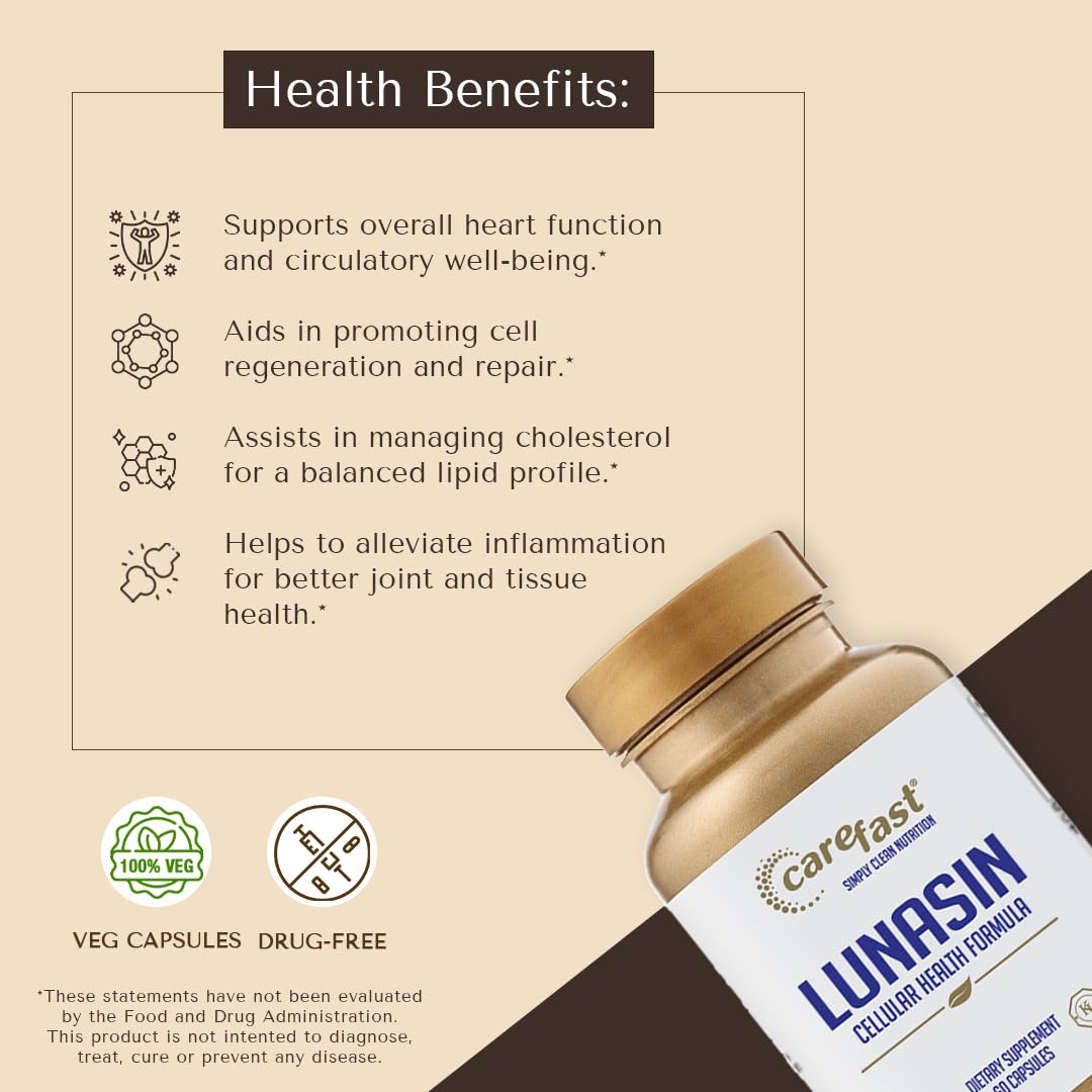 Carefast Lunasin│Cellular Health Supplement Vegan Friendly | Cardiovascular Wellness, Triple-Antioxidant Defense, and Epigenetic Support for Optimal Health