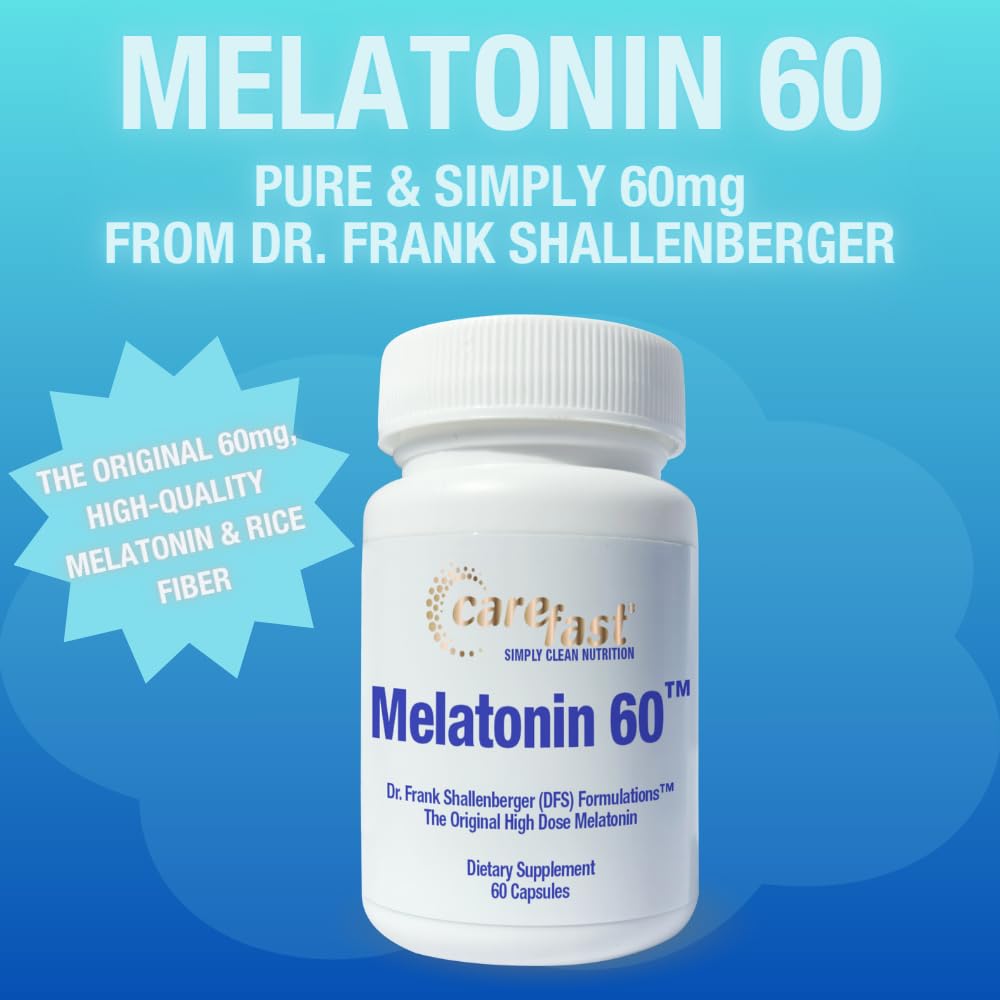CAREFAST Pure Melatonin 60mg – 120 Capsules | Sleep Aid, Non-Habit Forming