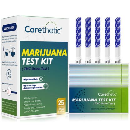 Carethetic THC Drug Test Kit - 25 Pack | FDA-Cleared Urine Test Strips