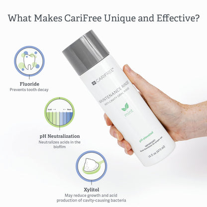 CariFree Maintenance Rinse – Mint Flavored Fluoride Mouthwash, Dentist-Recommended, Alcohol-Free