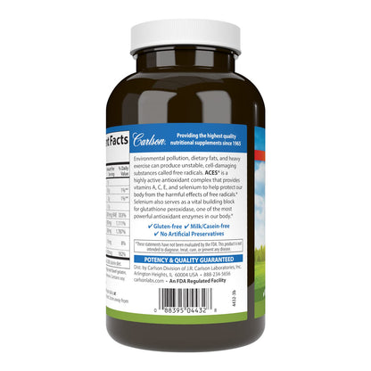 Carlson ACES Vitamins A, C, E + Selenium – Immune Support & Antioxidant (200 Softgels)