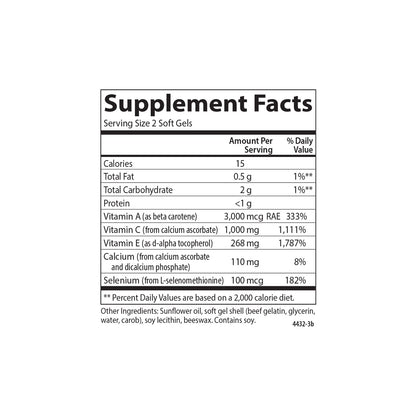 Carlson ACES Vitamins A, C, E + Selenium – Immune Support & Antioxidant (200 Softgels)