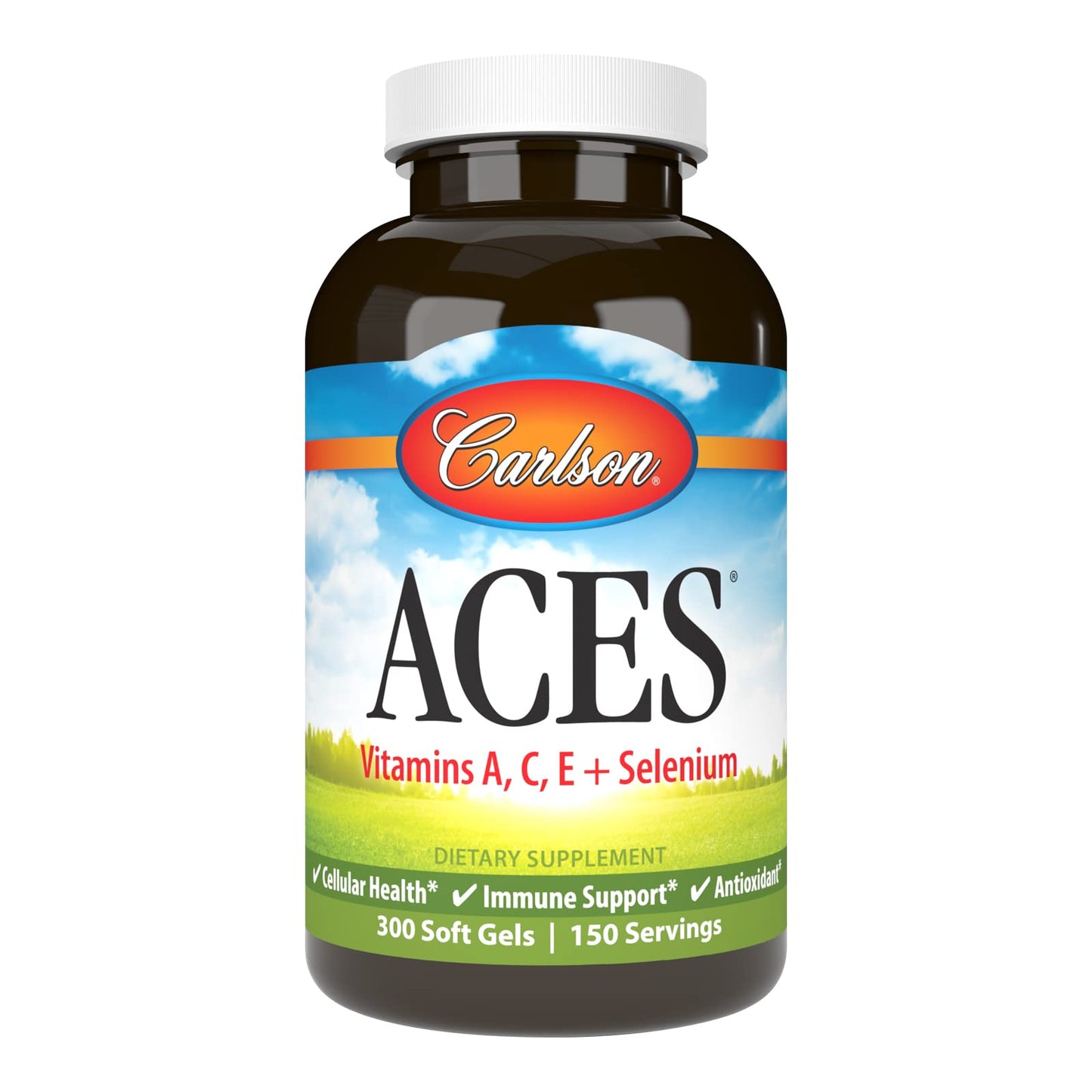 Carlson ACES - Vitamins A, C, E + Selenium for Cellular Health & Immune Support | Antioxidant - 300 Softgels