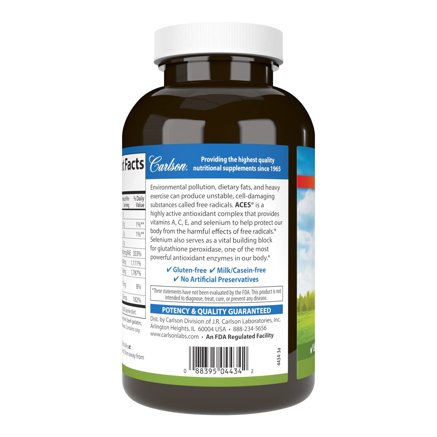 Carlson ACES - Vitamins A, C, E + Selenium for Cellular Health & Immune Support | Antioxidant - 300 Softgels