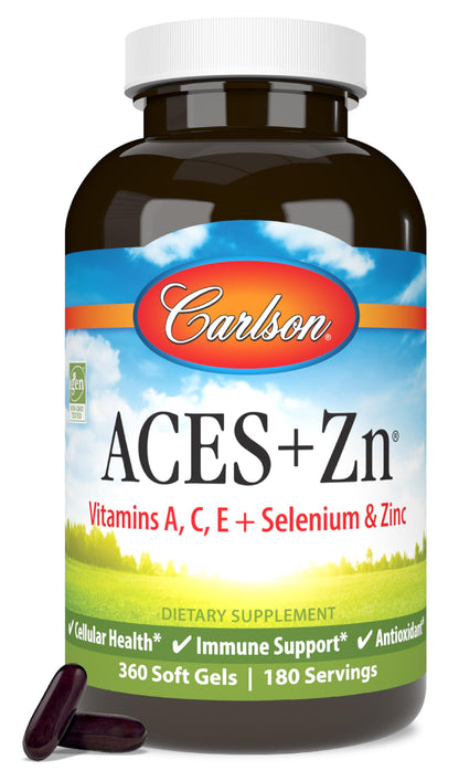 Carlson ACES + Zn Multivitamin with Zinc – Immune Support, Antioxidants, 360 Softgels