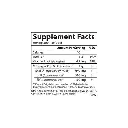 Carlson Super DHA Gems – 500 mg DHA, Wild-Caught Arctic Omega-3, 180 Softgels