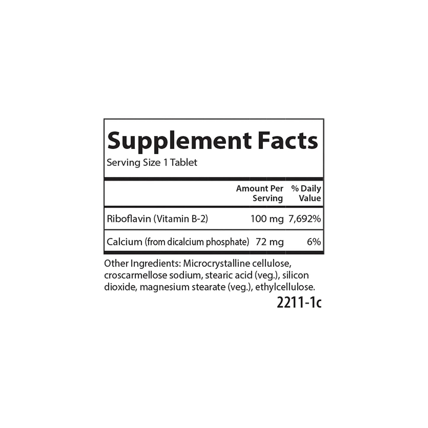 Carlson B-2 Riboflavin 100 mg – Energy, Vision & Skin Support