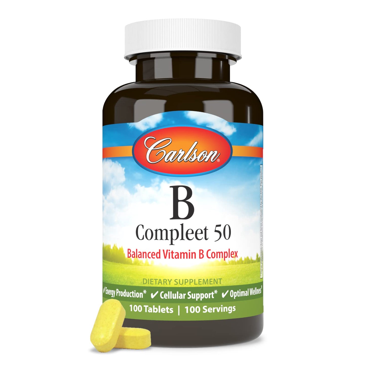 Carlson B Compleet 50 – Balanced Vitamin B Complex for Energy & Cellular Support