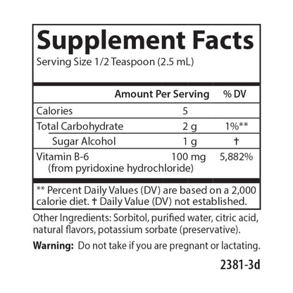 Carlson B-6 Liquid – Vitamin B6 for Energy & Heart Health (Berry Lemonade, 120 mL)