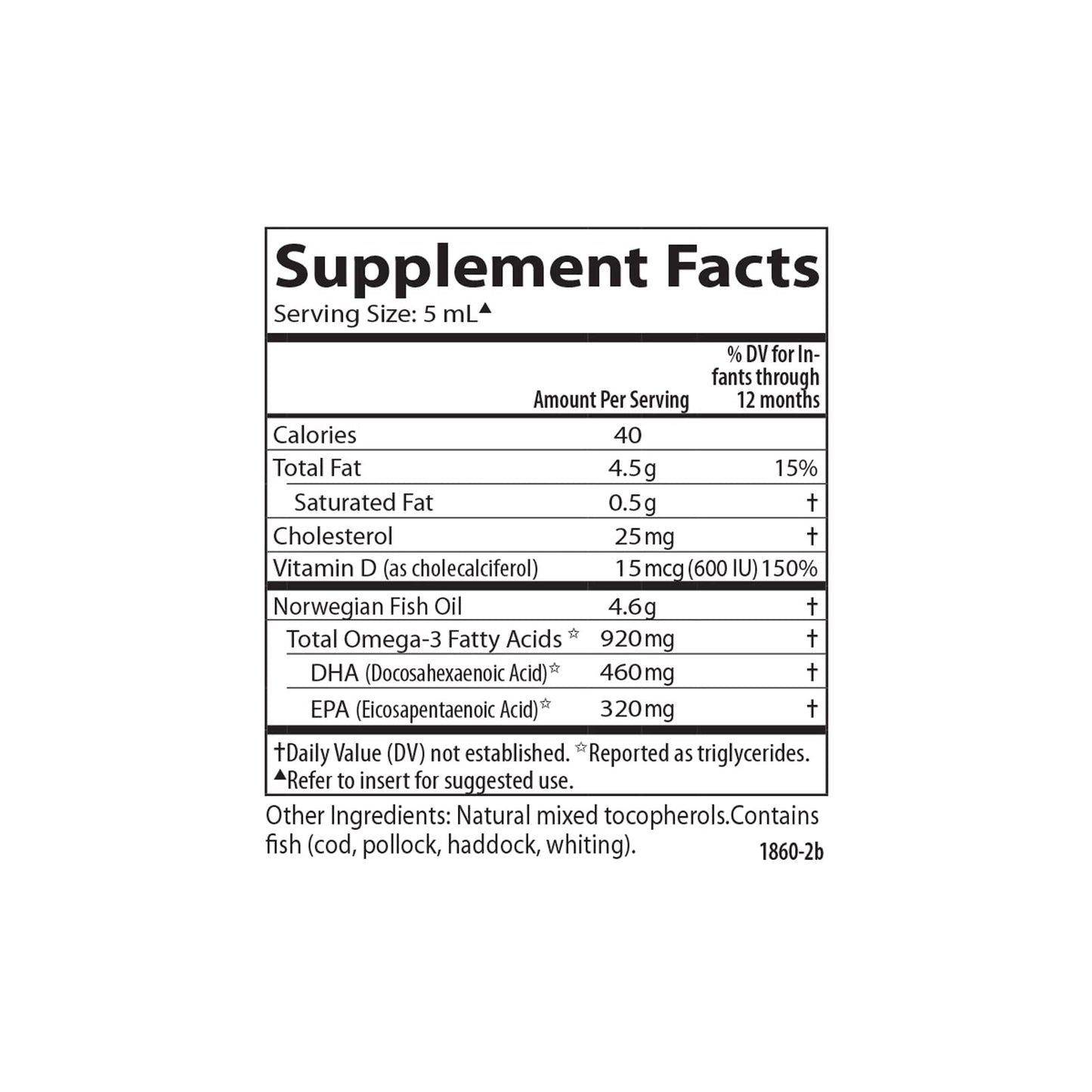 Carlson Baby's DHA Liquid – 920 mg Omega-3s + 600 IU Vitamin D3 (60 mL)